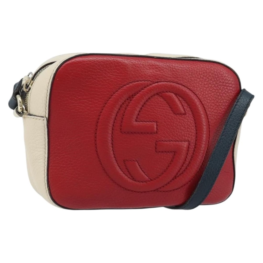 GUCCI 431567 Red Leather Shoulder Bag Gold Tone Hardware: GUCCI 431567 Red Leather Shoulder Bag Gold Tone Hardware This Gucci shoulder bag is crafted from leather in red and gold. Made in Italy, it features a shoulder strap with a drop of approximately 22.0-