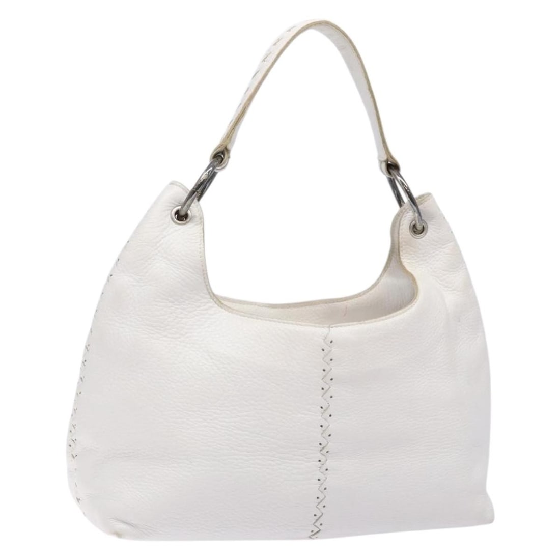 Bottega Veneta White Leather Shoulder Bag Italy Auth 153472 V3410 9000: Bottega Veneta White Leather Shoulder Bag Italy Auth 153472 V3410 9000 This Bottega Veneta shoulder bag is a stylish and functional accessory crafted from high-quality leather in a pristine white colo