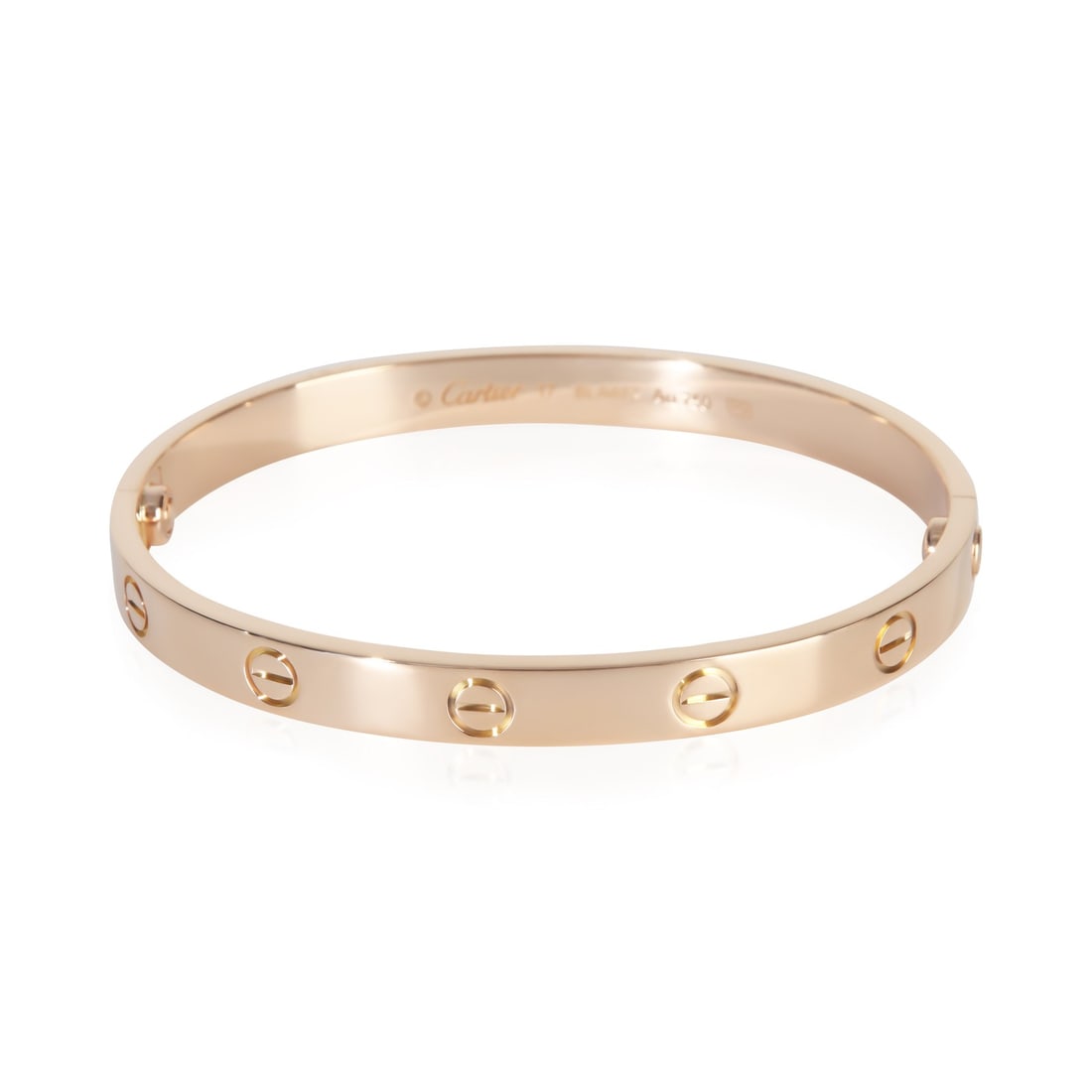 Cartier Love Bracelet 18k Rose Gold with Box Papers: Cartier Love Bracelet 18k Rose Gold with Box Papers Pre-owned Cartier Love bracelet in rose gold from the Love collection. This unisex bracelet features the signature screw clasp design and comes with