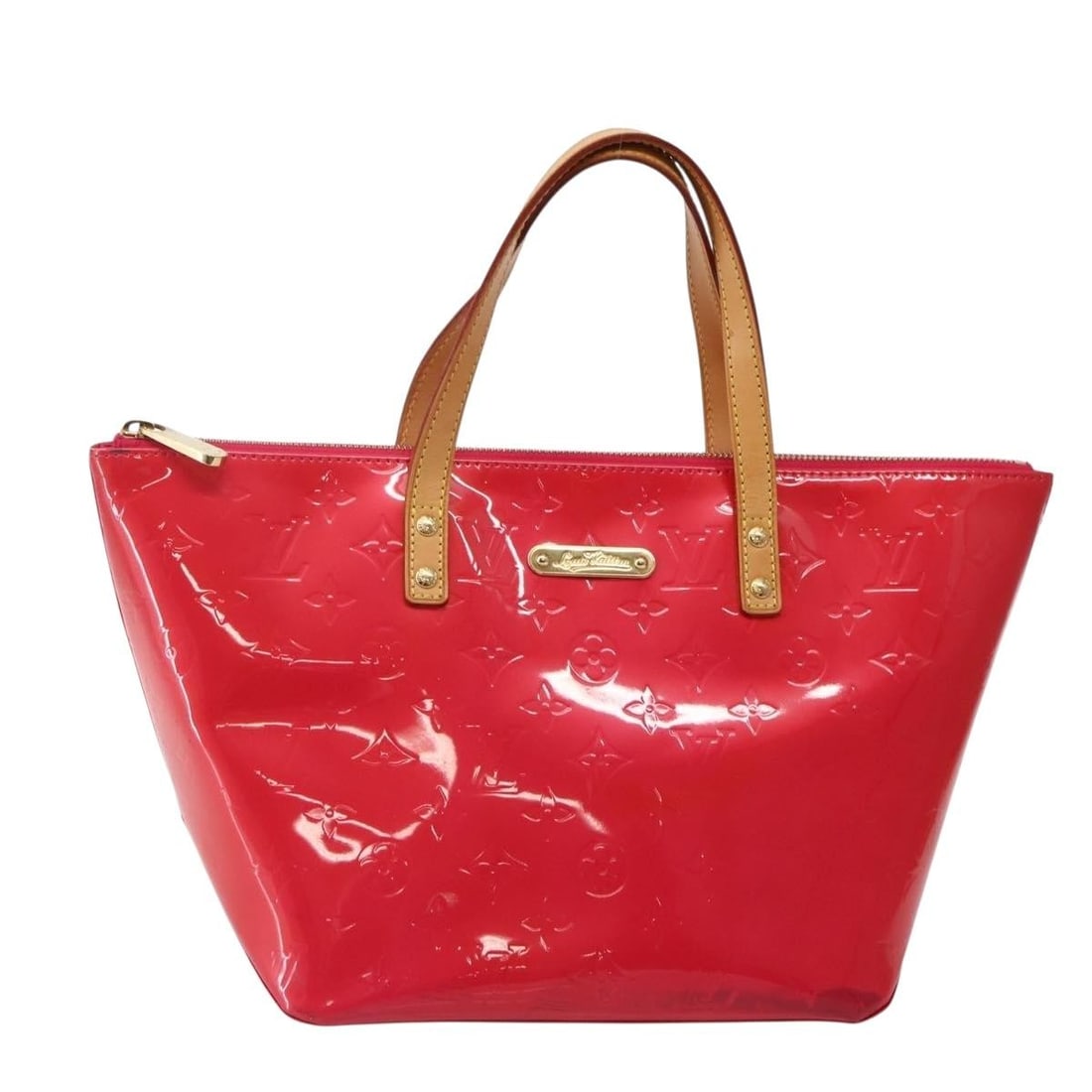 Louis Vuitton Bellevue PM Rose Pop Vernis patent leather handbag M93669: Louis Vuitton Bellevue PM Rose Pop Vernis patent leather handbag M93669 Louis Vuitton Bellevue PM handbag in Rose Pop Monogram Vernis patent leather. Made in France, this women's handbag is offered wi