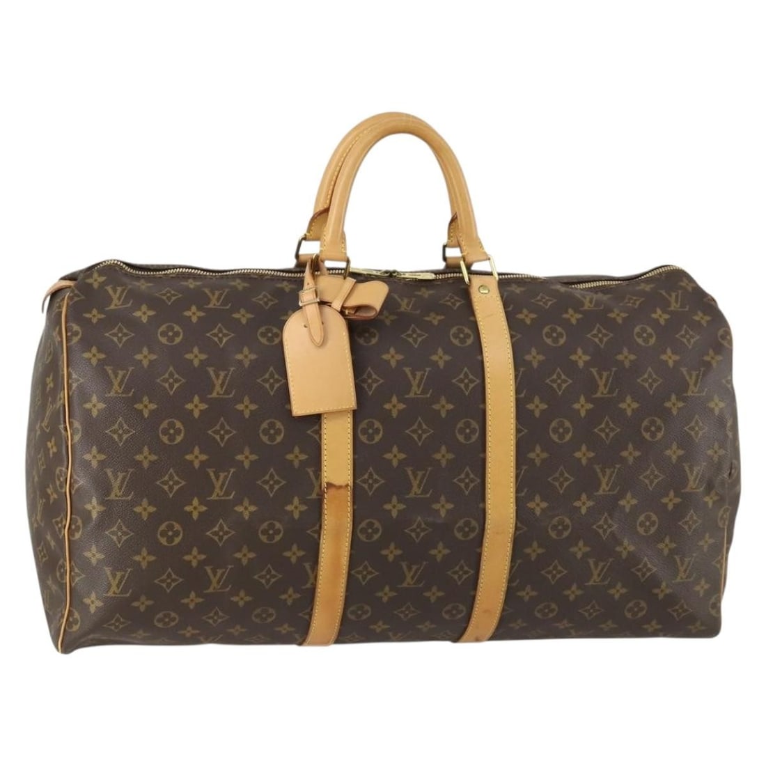 Louis Vuitton M41424 Keepall 55 Monogram Canvas Boston Bag: Louis Vuitton M41424 Keepall 55 Monogram Canvas Boston Bag Louis Vuitton Keepall 55 Boston bag in Monogram canvas, model M41424, made in France. Includes a name tag and Powanie. This pre-owned bag sho