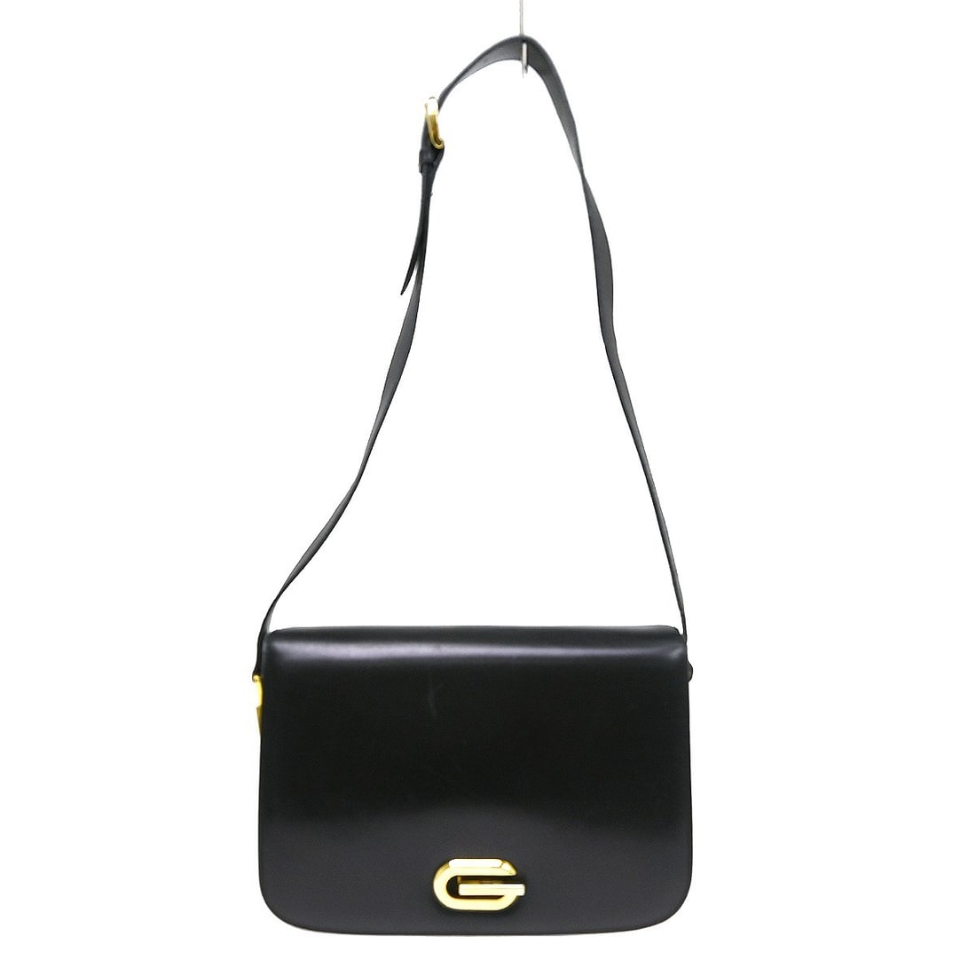 Gucci GG Leather Shoulder Bag Black Medium Italy 189684 492174: Gucci GG Leather Shoulder Bag Black Medium Italy 189684 492174 This Gucci shoulder bag is crafted from black leather and made in Italy. It features a shoulder strap, black exterior and lining, and a m