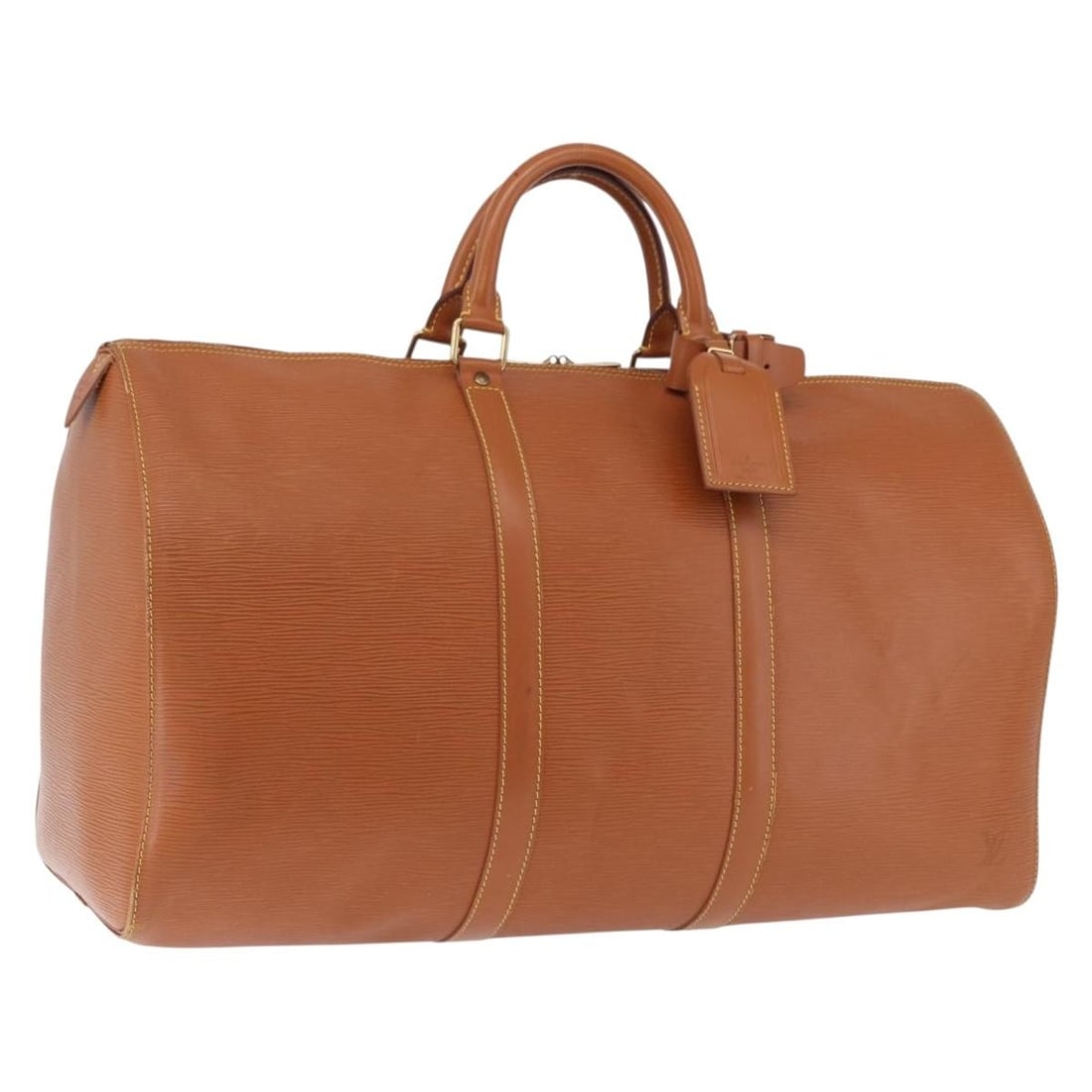 Louis Vuitton M42968 Keepall 50 Brown Epi Leather Boston Bag: Louis Vuitton M42968 Keepall 50 Brown Epi Leather Boston Bag Louis Vuitton Keepall 50 Boston bag in brown Epi leather. This women's bag is made in France and includes a name tag and Powanie. Condition