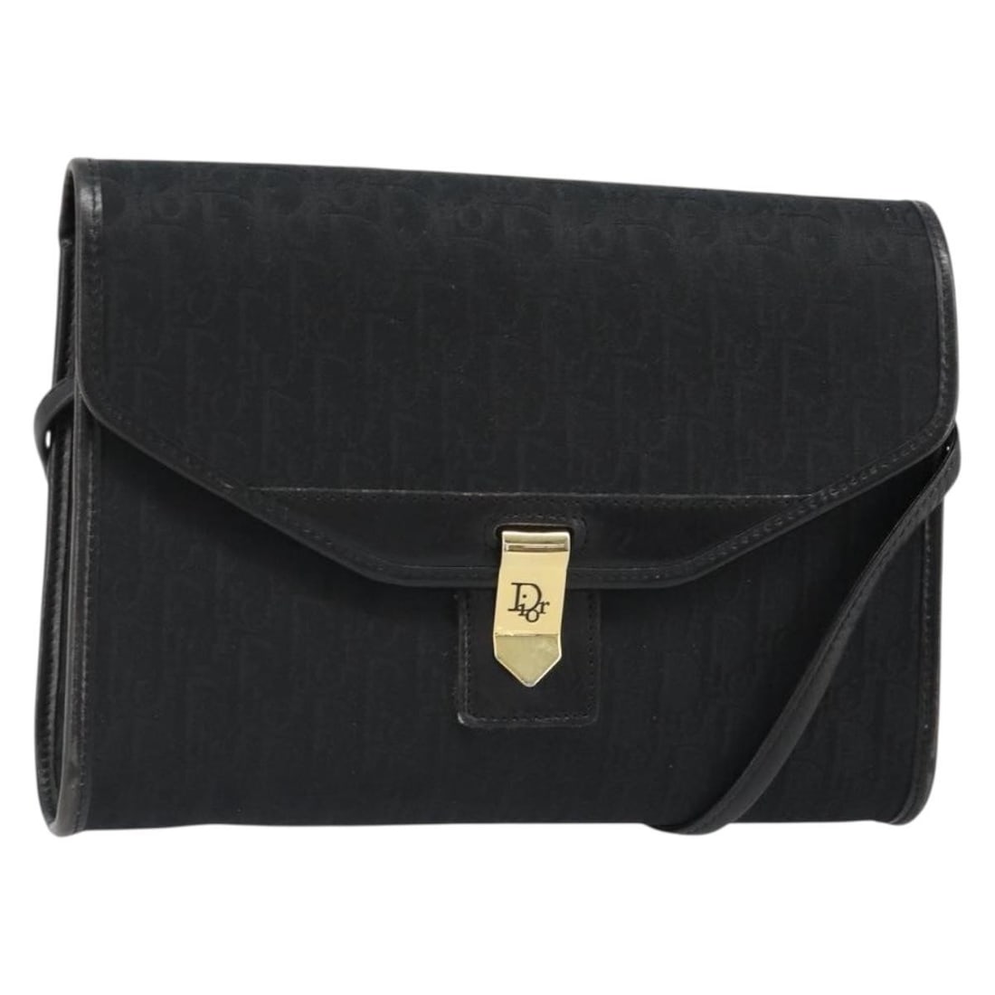 Christian Dior black gold Trotter canvas vintage shoulder bag: Christian Dior black gold Trotter canvas vintage shoulder bag Vintage Christian Dior shoulder bag in black and gold Trotter canvas. Made in France, this women's bag features a compact silhouette with 
