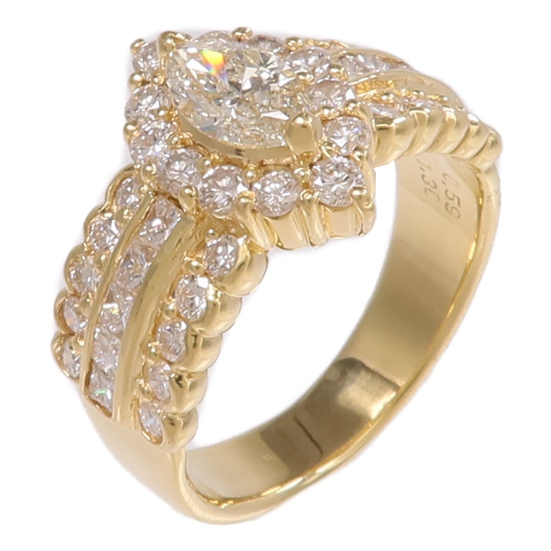 18K Yellow Gold Diamond Ring JEWELRY Brand US 6.75 (1 of 7)