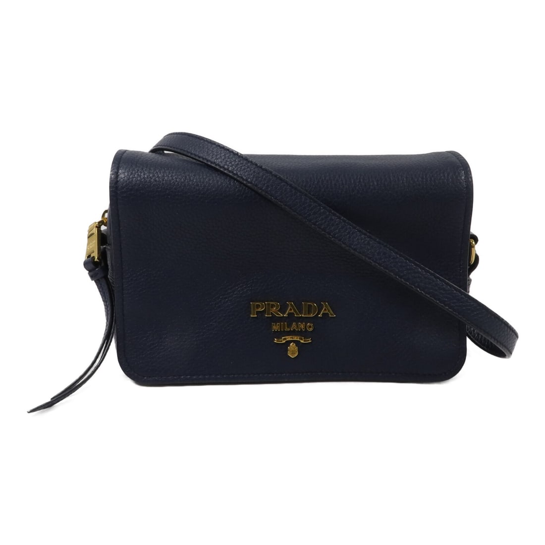 PRADA 1BD163 blue calfskin flap shoulder bag with strap: PRADA 1BD163 blue calfskin flap shoulder bag with strap Prada flap shoulder bag in blue calfskin leather with a crossbody/shoulder design and magnetic pocket closure. The bag includes one open interio