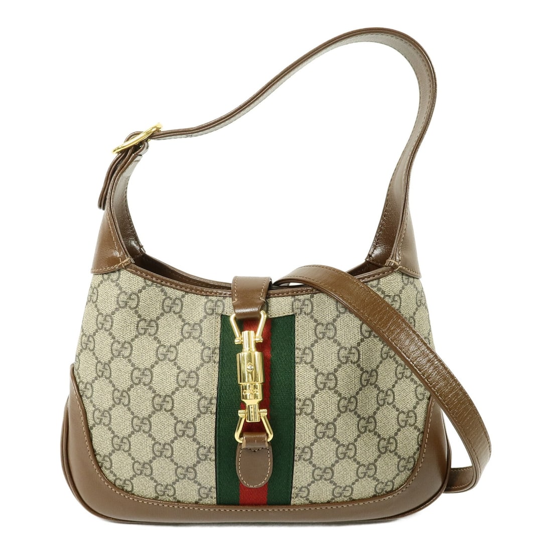 GUCCI Jackie 1961 Small 2 Way Shoulder Bag 636706 Brown GG Canvas (1 of 18)