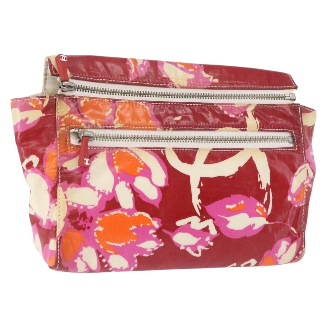 CHANEL High Summer Red Coated Canvas Womens Pouch Italy: CHANEL High Summer Red Coated Canvas Womens Pouch Italy Authentic CHANEL High Summer pouch in red coated canvas. This women's pouch is made in Italy and features a compact silhouette. Condition is hea