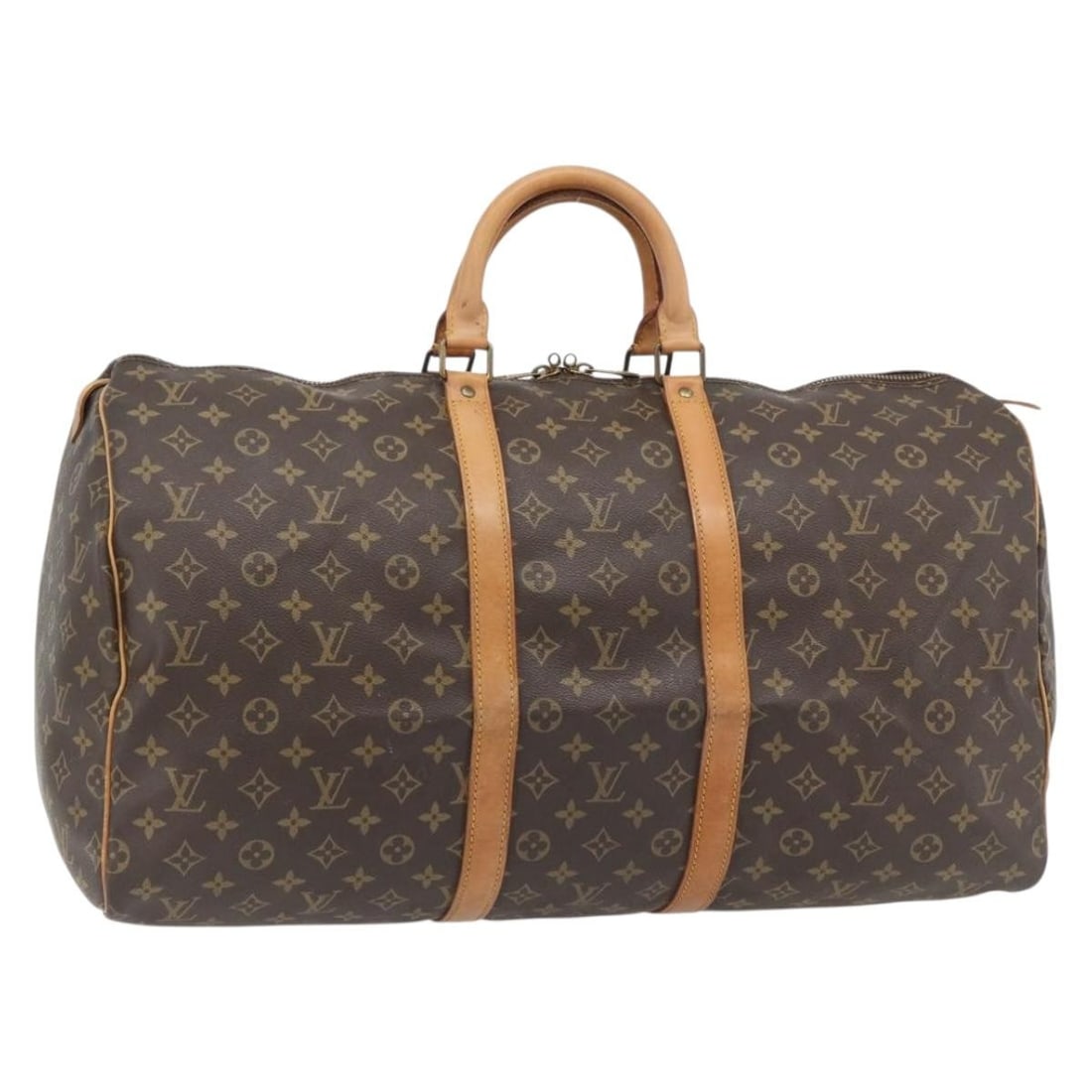 Louis Vuitton M41424 Keepall 55 Monogram Canvas Boston Bag: Louis Vuitton M41424 Keepall 55 Monogram Canvas Boston Bag Louis Vuitton Keepall 55 Boston bag in Monogram canvas, model M41424, made in France. This women's bag is offered without the original box or