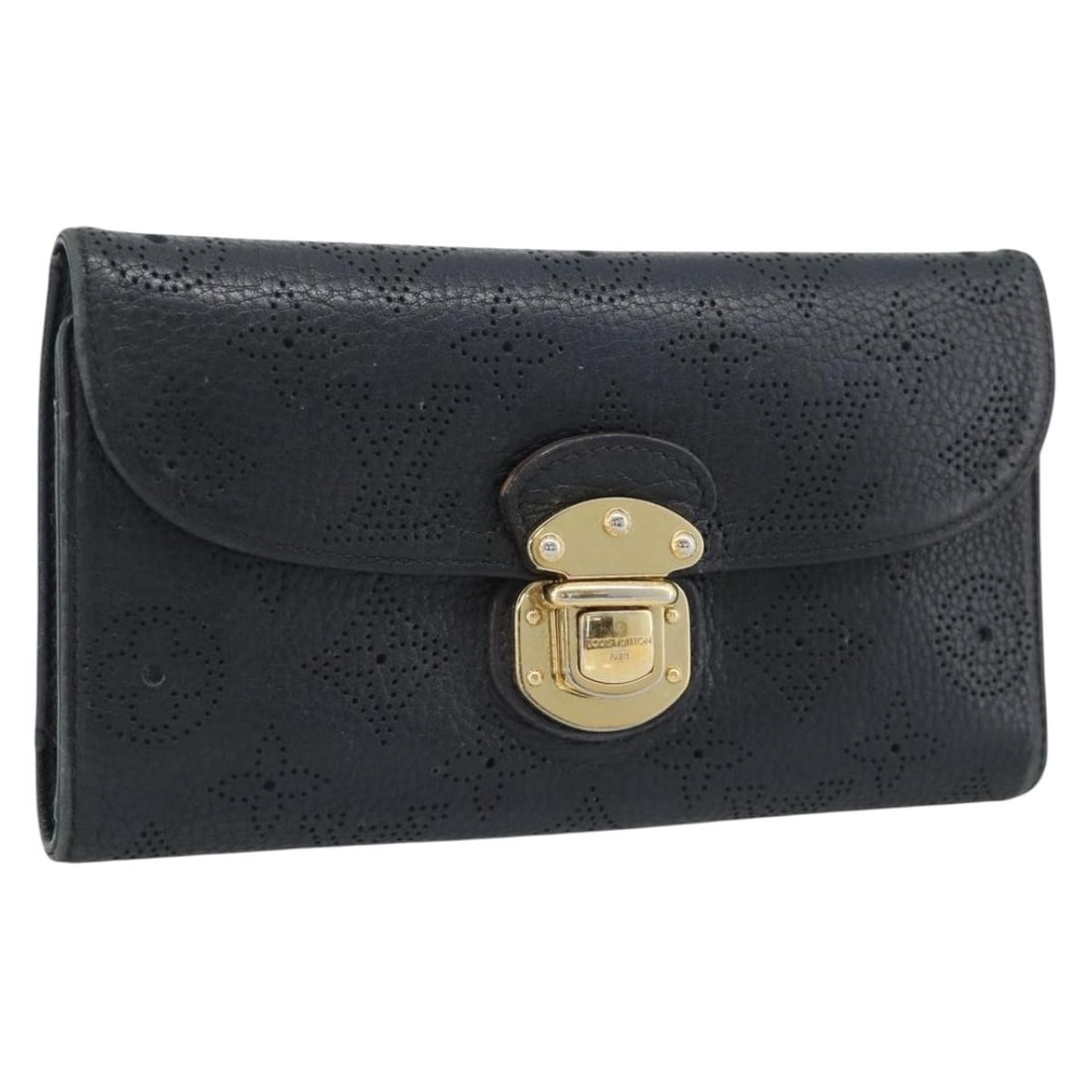 Louis Vuitton Amelia M95549 black Mahina leather long wallet (1 of 18)