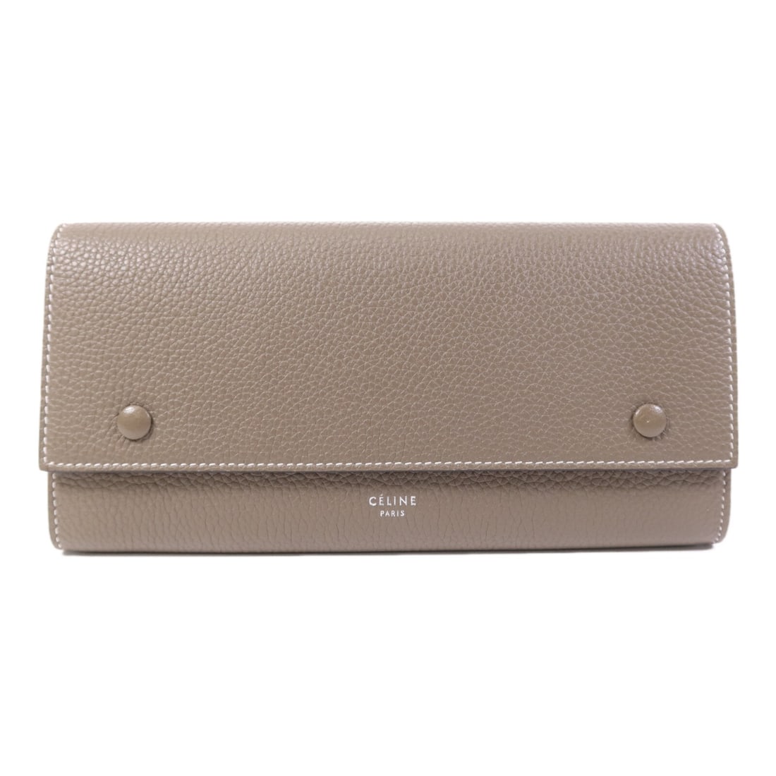 CELINE bifold long wallet in gray and yellow calfskin (1 of 11)