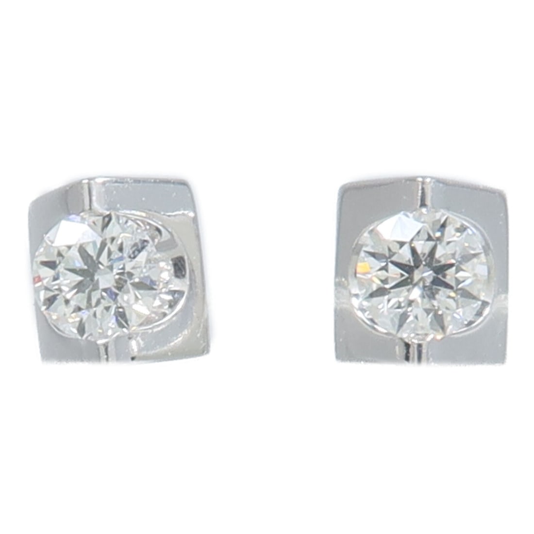 18K White Gold Diamond Earring 0.36ct Clear 5mm (1 of 6)