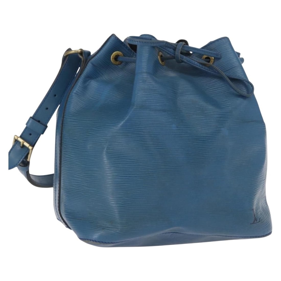 Louis Vuitton Petit Noe Blue Epi Leather Shoulder Bag M44105: Louis Vuitton Petit Noe Blue Epi Leather Shoulder Bag M44105 This is a Louis Vuitton Petit Noe shoulder bag from the Epi collection, crafted in blue Epi leather. The bag features a bucket design with 