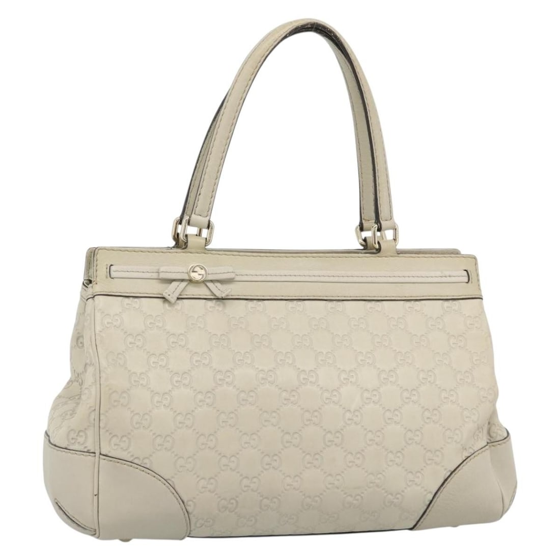 Gucci Mayfair GG Canvas Leather Hand Bag Beige Gold 257063: Gucci Mayfair GG Canvas Leather Hand Bag Beige Gold 257063 Gucci Mayfair handbag in beige and gold, made in Italy from leather and GG canvas. It measures approximately 12.6 x 8.3 x 5.5 inches with a h