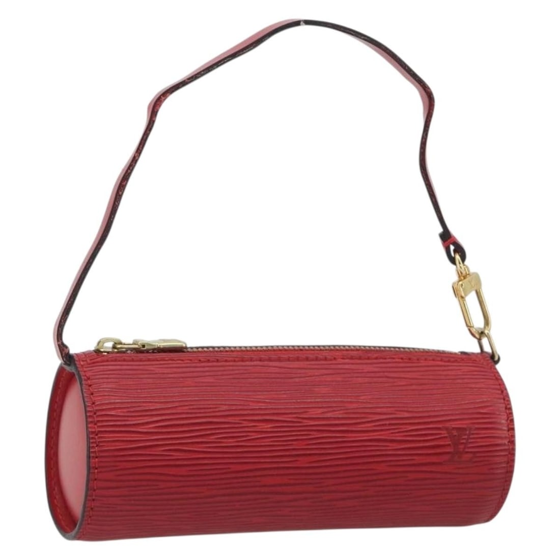 Louis Vuitton Soufflot Red Epi Leather Accessory Pouch: Louis Vuitton Soufflot Red Epi Leather Accessory Pouch Louis Vuitton Epi Soufflot accessory pouch in red Epi leather. This women's pouch was made in France and is offered in heavily used condition. It