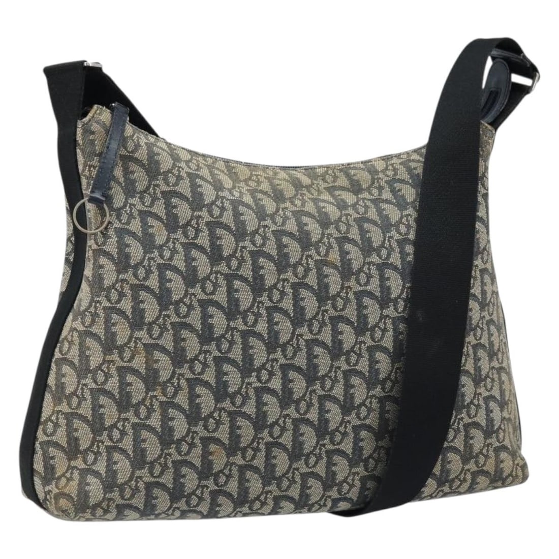 Christian Dior Navy Silver Trotter Canvas Shoulder Bag: Christian Dior Navy Silver Trotter Canvas Shoulder Bag Authentic Christian Dior shoulder bag in navy and silver Trotter canvas. Made in Italy, this women's bag has a classic shoulder silhouette and in