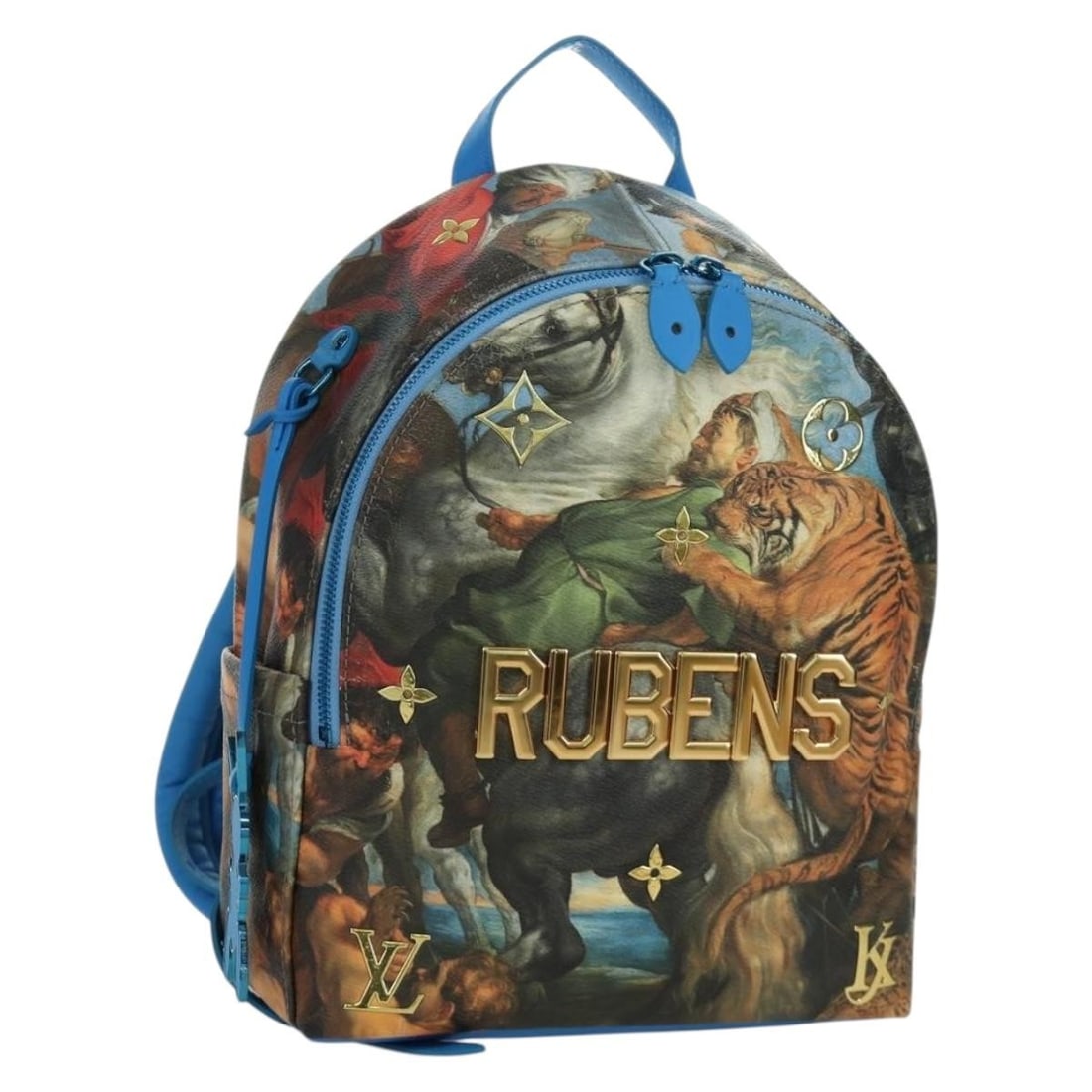 Louis Vuitton M43335 Masters Collection Palm Springs PM Blue Backpack: Louis Vuitton M43335 Masters Collection Palm Springs PM Blue Backpack Louis Vuitton Masters Collection Palm Springs PM backpack in blue PVC leather. Made in France, this women's backpack includes a du