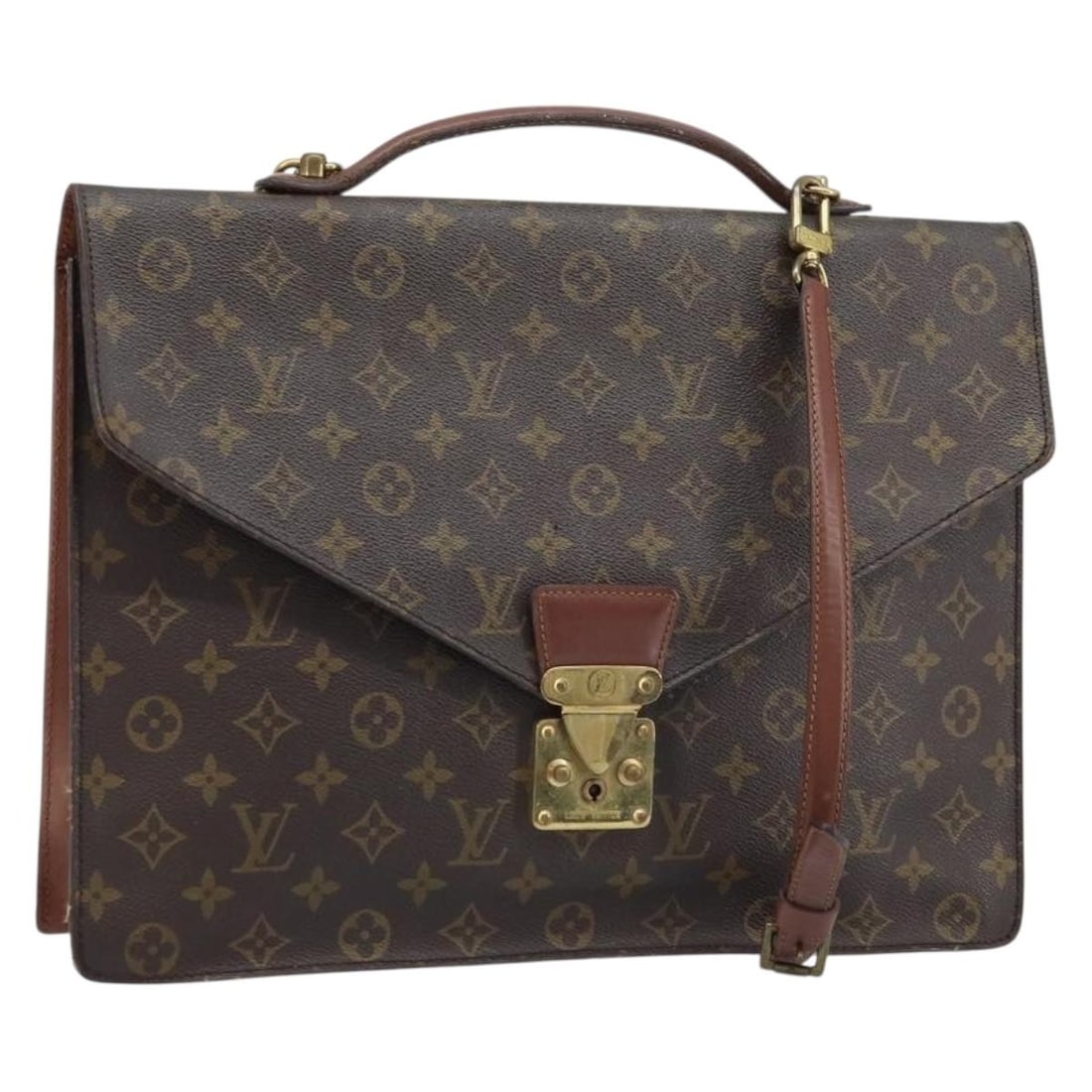 Louis Vuitton M53338 Porte Documents Bandouliere Monogram Canvas Business Bag: Louis Vuitton M53338 Porte Documents Bandouliere Monogram Canvas Business Bag Louis Vuitton Porte Documents Bandouliere business bag in Monogram canvas. This women's bag includes a shoulder strap and 
