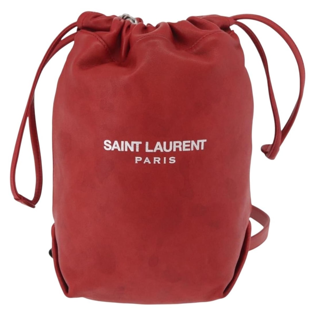 Saint Laurent Teddy Bucket Bag Red Leather Italy: Saint Laurent Teddy Bucket Bag Red Leather Italy Saint Laurent Teddy Bucket bag in red leather. Made in Italy, this women's bag remains in good overall condition with visible signs of regular use. The