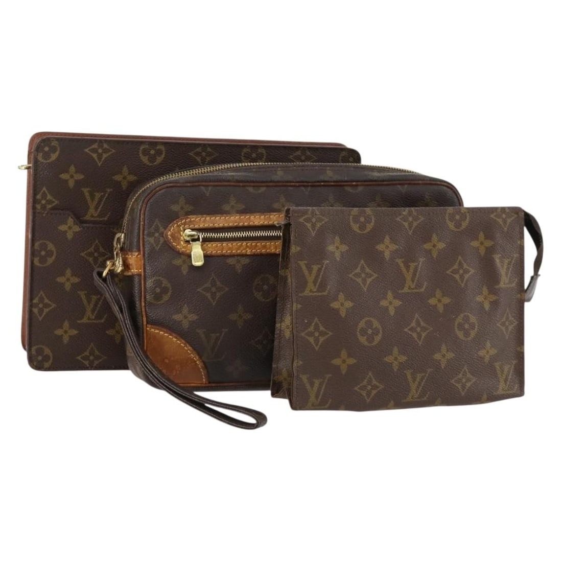 Set of 3 Louis Vuitton Monogram Canvas Women's Clutch Bags: Set of 3 Louis Vuitton Monogram Canvas Women's Clutch Bags This is a set of three Louis Vuitton Monogram clutch bags crafted from signature Monogram canvas, designed for women. Made in France, these c