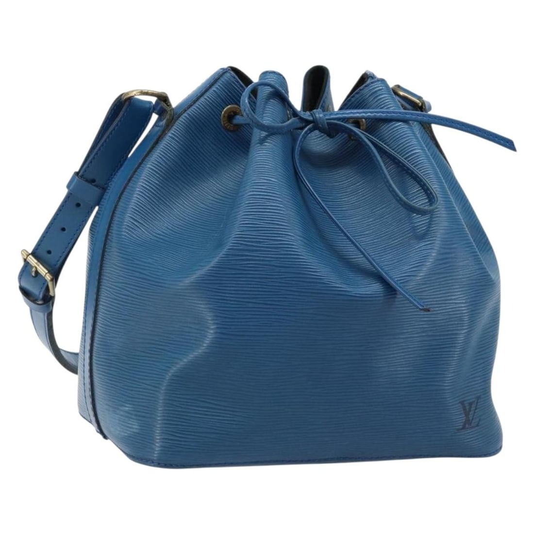 Louis Vuitton M44105 Petit Noe Blue Epi Leather Shoulder Bag: Louis Vuitton M44105 Petit Noe Blue Epi Leather Shoulder Bag Louis Vuitton Petit Noe shoulder bag in blue Epi leather. This women's bag is made in France and features the M44105 product line. Conditio