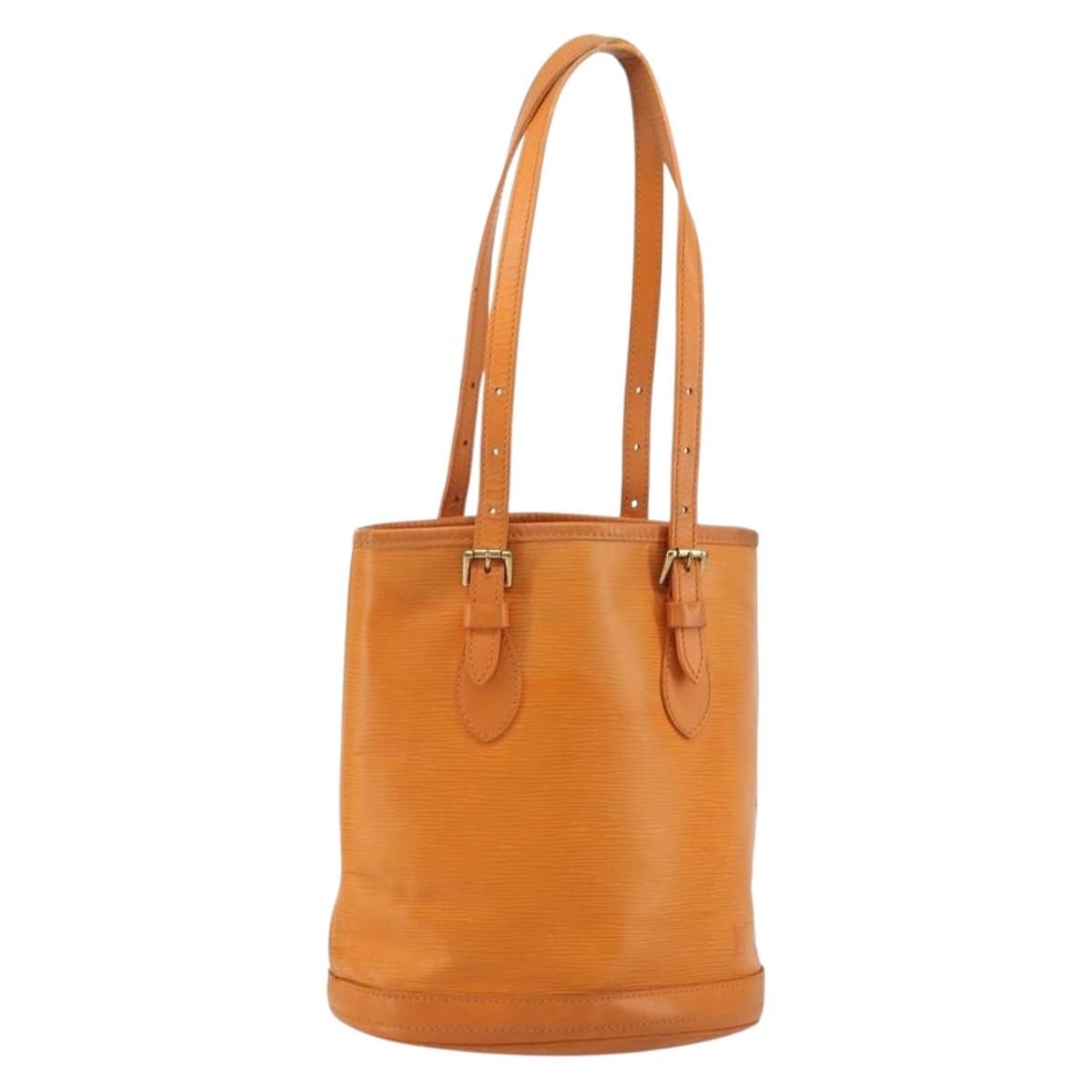 Louis Vuitton M5899H Epi Leather PM Bucket Shoulder Bag Mandarin Orange: Louis Vuitton M5899H Epi Leather PM Bucket Shoulder Bag Mandarin Orange Louis Vuitton Epi Bucket PM shoulder bag in Orange/Mandarin Epi leather, made in France. This women's bag features a shoulder st