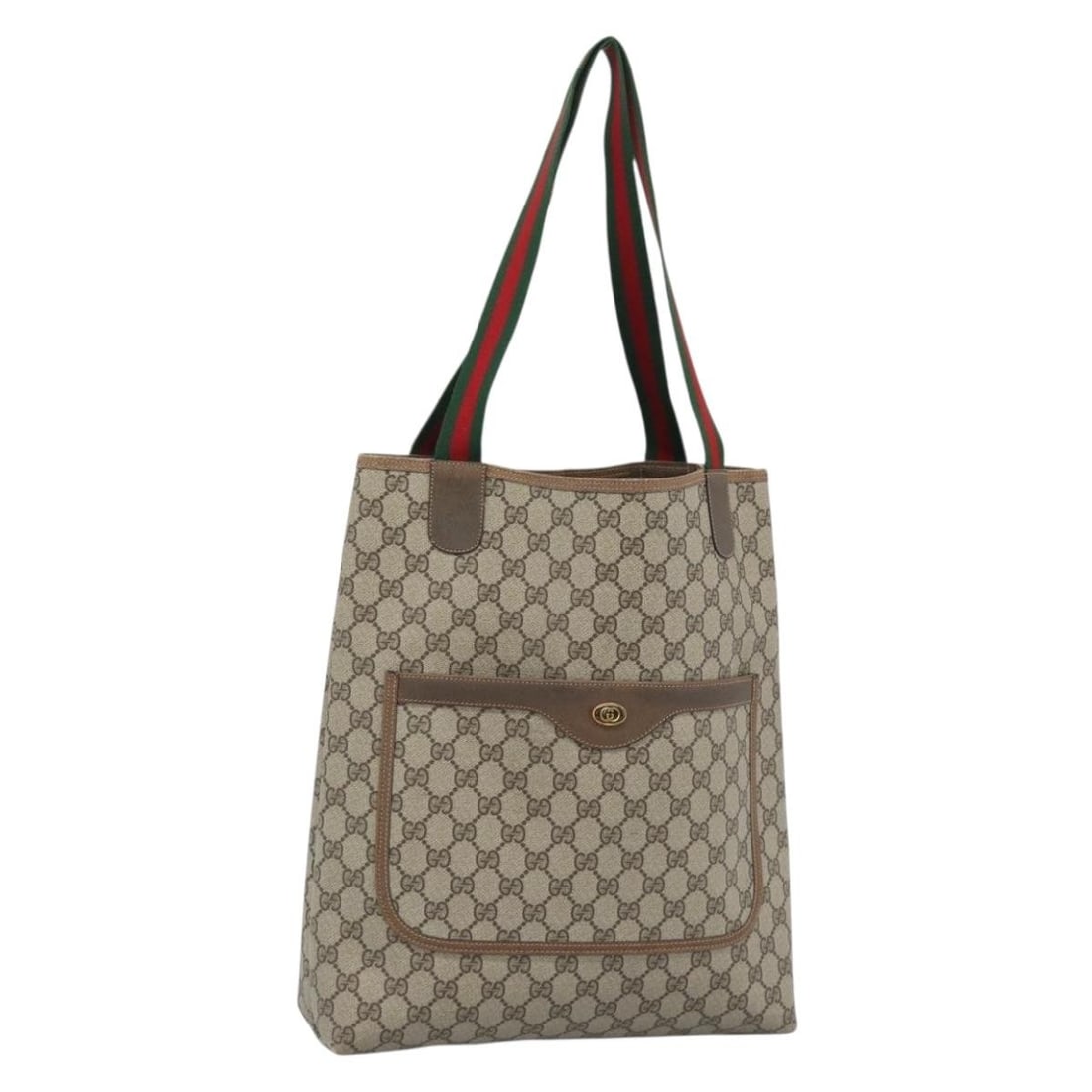 Gucci Sherry Line GG Supreme Beige PVC Tote Bag 39 02 003: Gucci Sherry Line GG Supreme Beige PVC Tote Bag 39 02 003 Gucci GG Supreme Web Sherry Line tote bag in beige PVC leather and GG canvas. This women's tote is made in Italy and features a structured ope