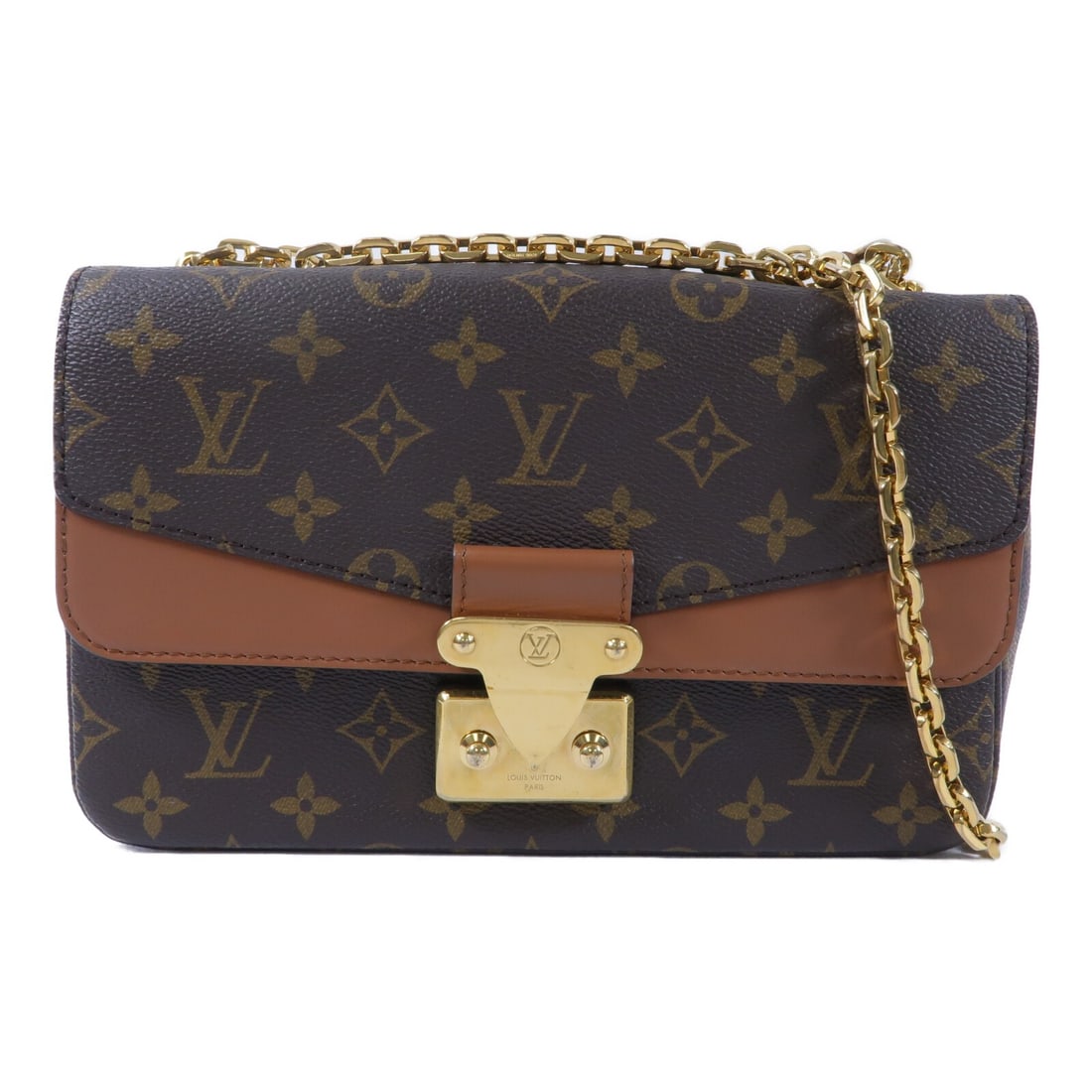 Louis Vuitton Marceau M46127 Monogram Shoulder Bag Brown: Louis Vuitton Marceau M46127 Monogram Shoulder Bag Brown Louis Vuitton Marceau Chain Shoulder Bag in brown Monogram and PVC coated canvas, model M46127. It features a flap closure, one outside open po