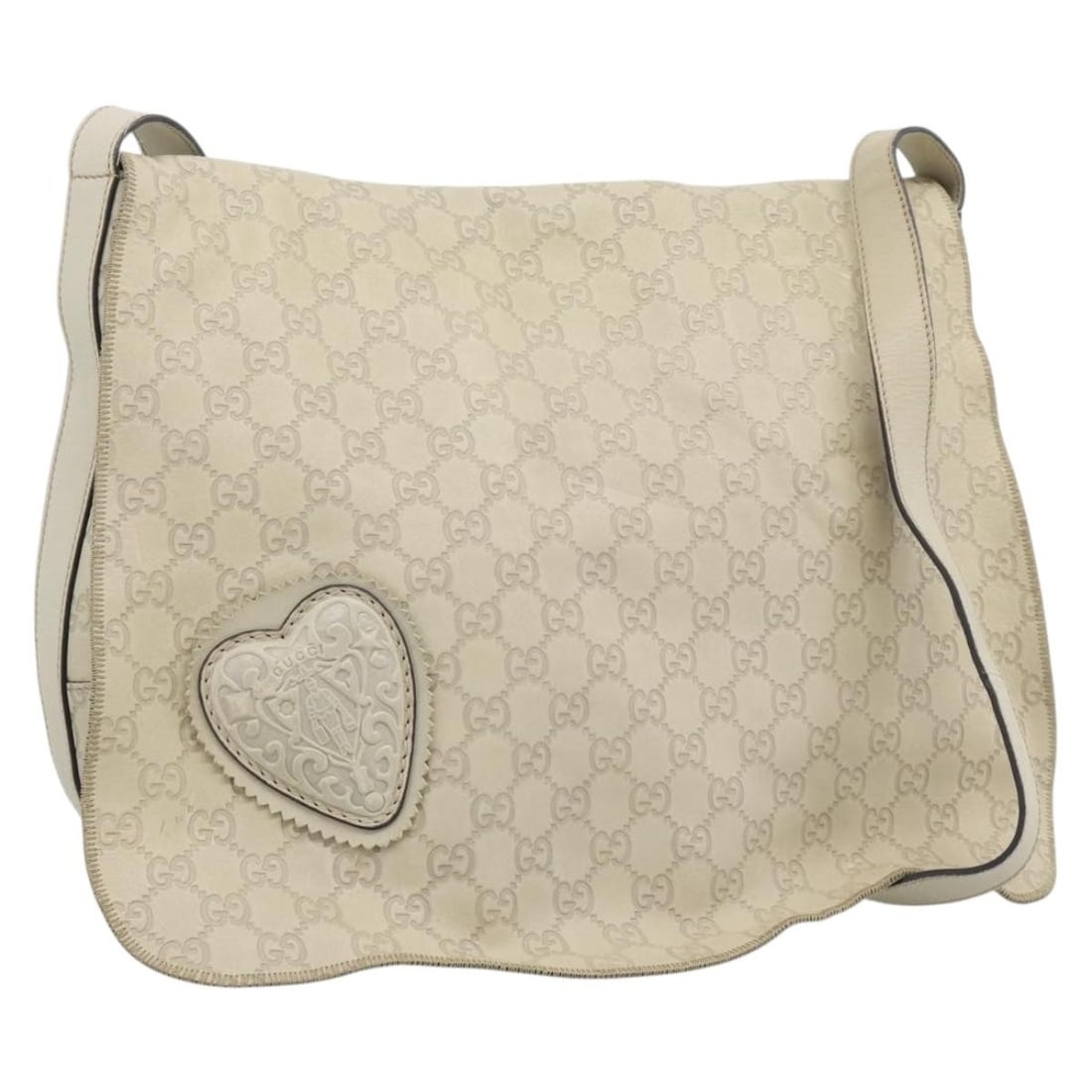 Gucci 212572 Guccissima GG Canvas Leather Shoulder Bag White Gold: Gucci 212572 Guccissima GG Canvas Leather Shoulder Bag White Gold Gucci Guccissima shoulder bag in white and gold leather with GG canvas. Made in Italy, this women's bag includes a dust bag. Condition
