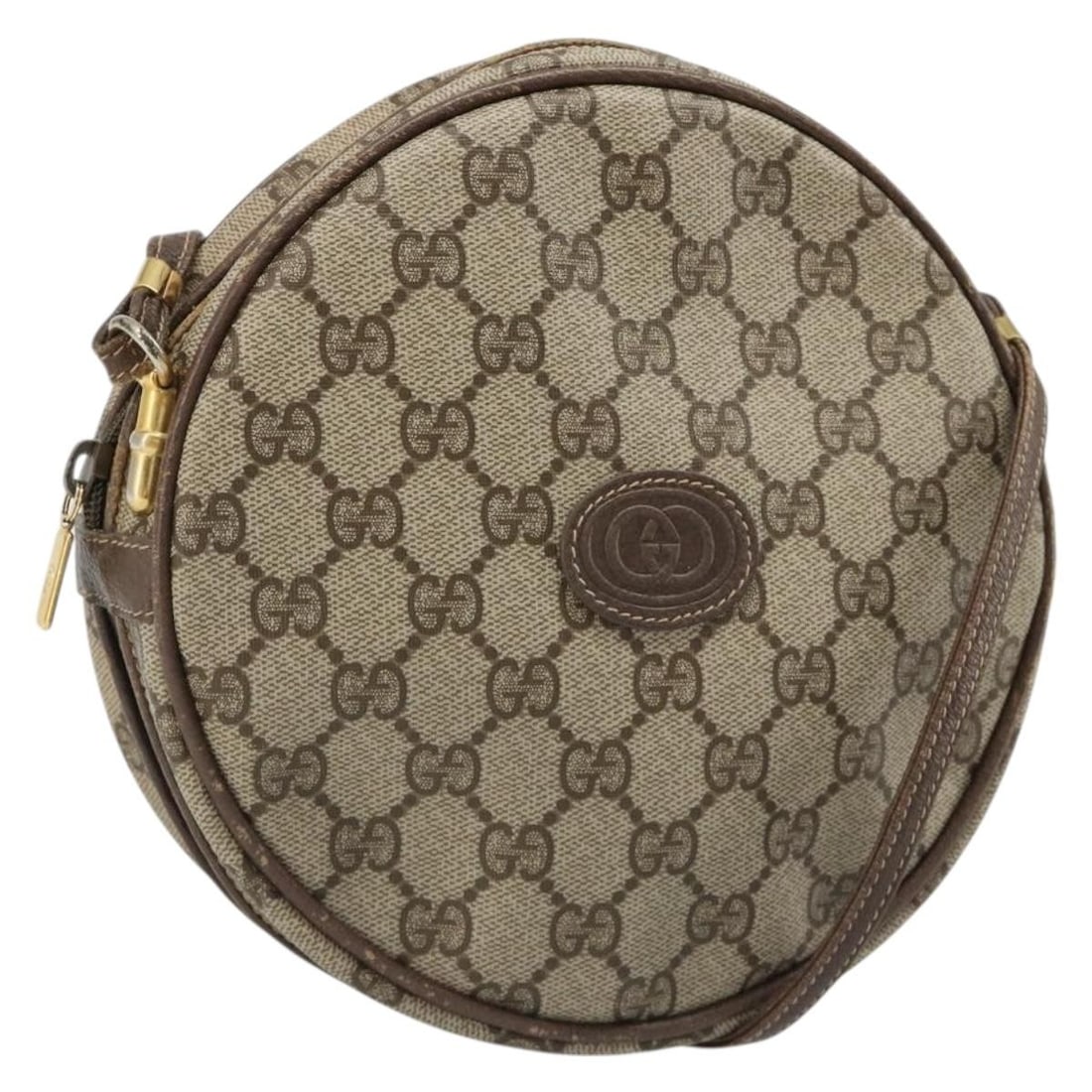 Gucci 007 115 5575 GG Supreme PVC Leather Shoulder Bag Beige Gold: Gucci 007 115 5575 GG Supreme PVC Leather Shoulder Bag Beige Gold Gucci GG Supreme shoulder bag in beige and gold, made in Italy from PVC leather/GG canvas. It is a women's shoulder bag with an approx