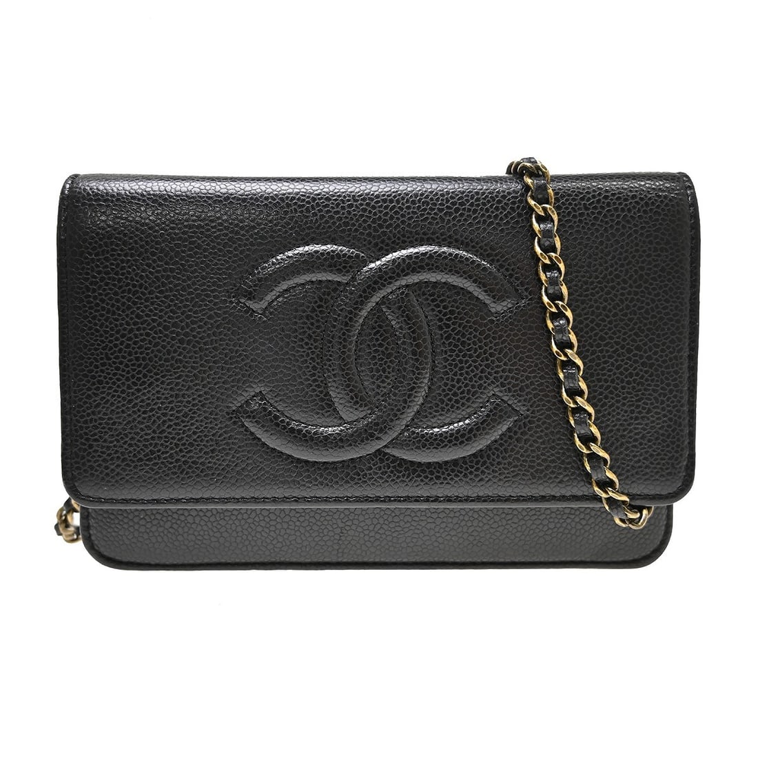 Chanel Wallet on Chain Black Leather Crossbody Bag: Chanel Wallet on Chain Black Leather Crossbody Bag Chanel Wallet on Chain in black leather. This women's bag is made in Italy and is presented in good condition, with light scratching to the exterior 