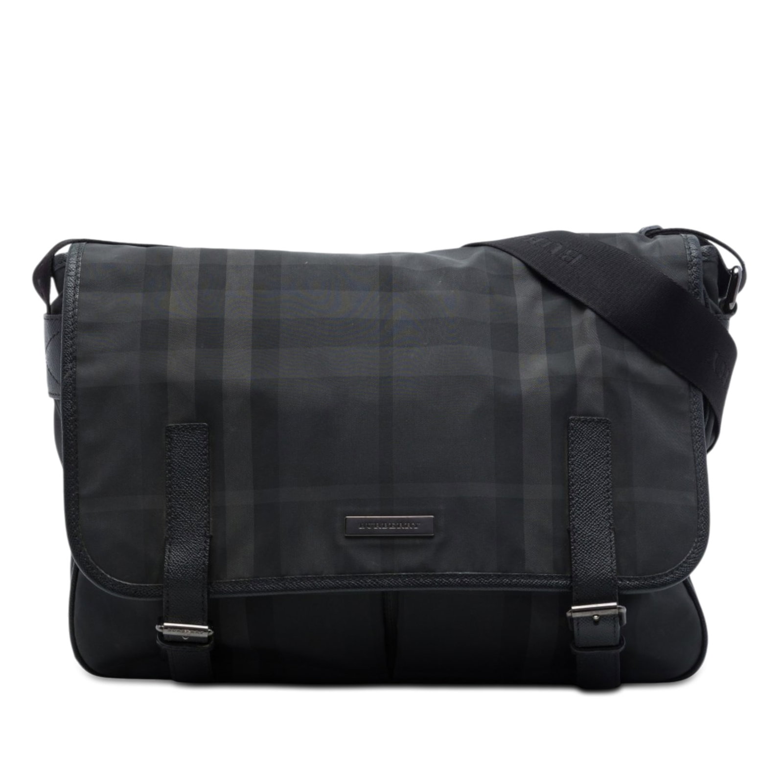 Burberry Smoke Check Gray Nylon Crossbody Messenger Bag (1 of 7)