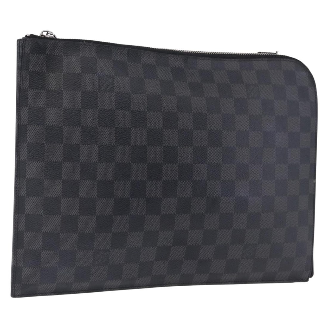 Louis Vuitton M41501 Pochette Jules GM Damier Graphite Clutch: Louis Vuitton M41501 Pochette Jules GM Damier Graphite Clutch Louis Vuitton Pochette Jules GM clutch bag in Damier Graphite canvas. This clutch is made in France and is offered as the item only; box a