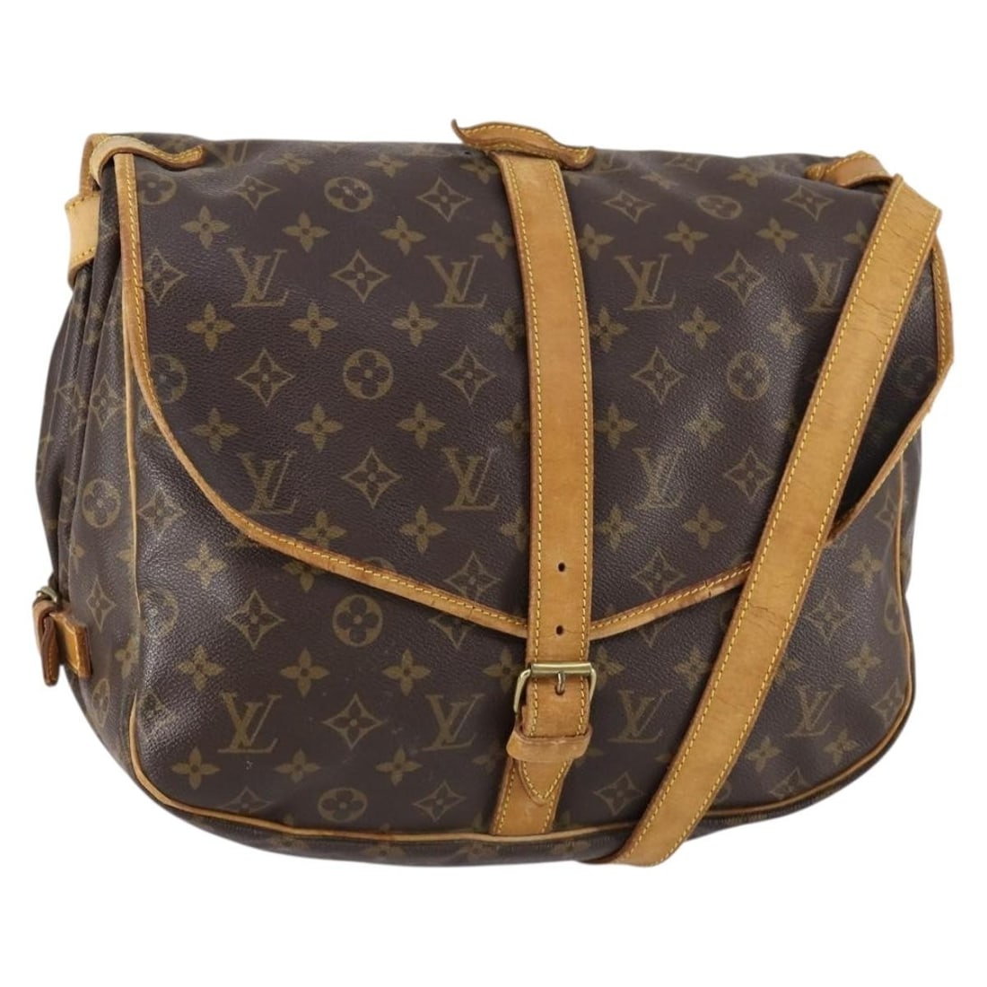 Louis Vuitton M42254 Saumur 35 Monogram Canvas Shoulder Bag: Louis Vuitton M42254 Saumur 35 Monogram Canvas Shoulder Bag Louis Vuitton Saumur 35 shoulder bag in Monogram canvas, made in France. This women's bag is offered as the item only; box and dust bag are 