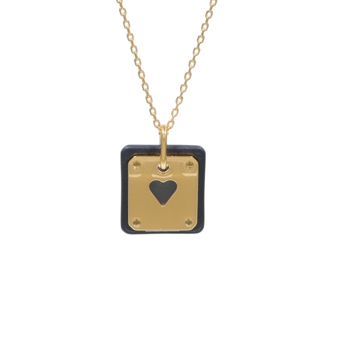 Hermes As Coeur Leather Necklace Black Brown Gold Tone: Hermes As Coeur Leather Necklace Black Brown Gold Tone Hermes As Coeur necklace crafted in Vaux Swift leather, calfskin, and metal. This women's necklace features a heart motif and a black, brown, and