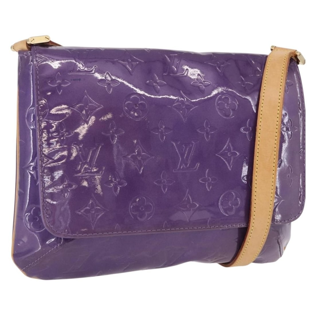 Louis Vuitton M91095 Thompson Street Shoulder Bag Purple Vernis Patent Leather: Louis Vuitton M91095 Thompson Street Shoulder Bag Purple Vernis Patent Leather Louis Vuitton Thompson Street shoulder bag in Monogram Vernis patent leather with a Purple Viole finish. Made in Spain, t