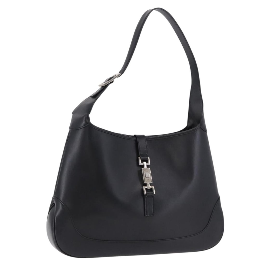 GUCCI 001 3346 Jackie black leather shoulder bag silver tone (1 of 18)