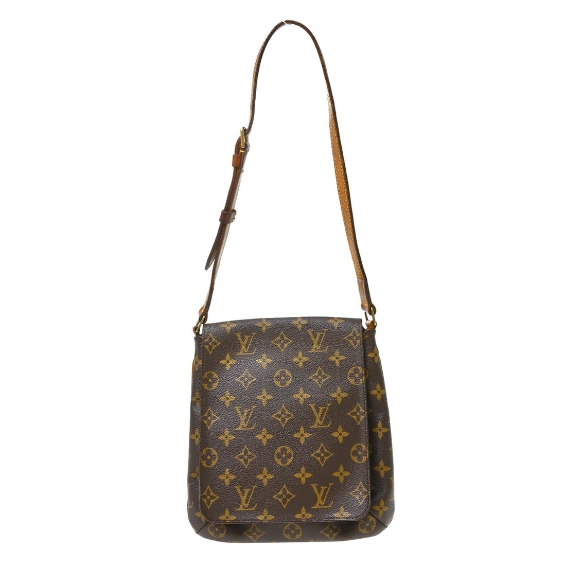 Louis Vuitton Musette Salsa Monogram Shoulder Bag M51258 Brown: Louis Vuitton Musette Salsa Monogram Shoulder Bag M51258 Brown Vintage Louis Vuitton Musette Salsa short shoulder bag in brown Monogram canvas with leather trim. This medium shoulder bag features a fl