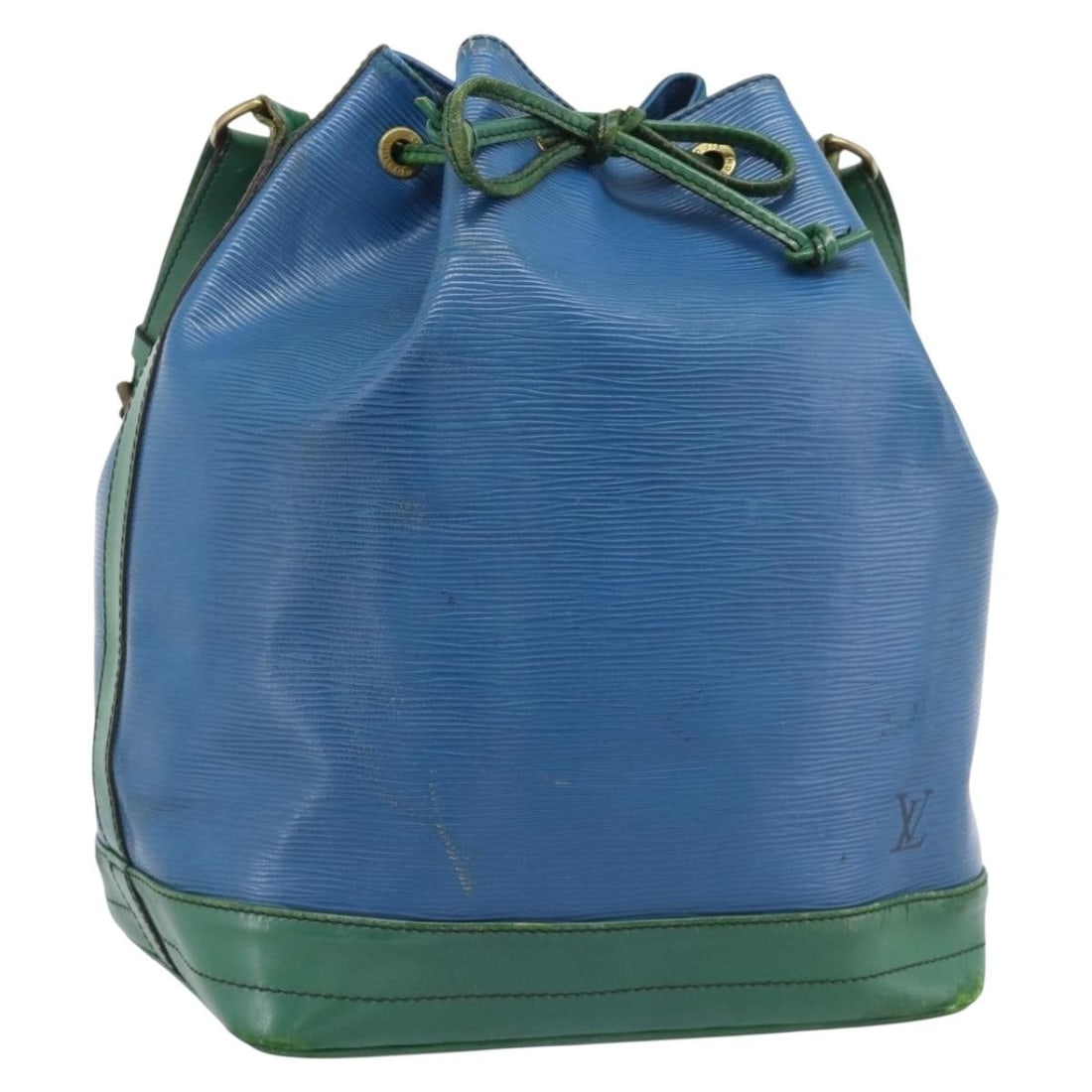 Louis Vuitton M44044 Noe Epi Leather Shoulder Bag Green Blue: Louis Vuitton M44044 Noe Epi Leather Shoulder Bag Green Blue Louis Vuitton Noe shoulder bag in green and blue Epi leather with a repainted finish. This women's shoulder bag is made in France and featu