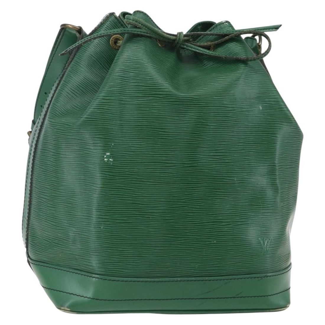 LOUIS VUITTON Epi Noe Green Shoulder Bag M44004 Authentic: LOUIS VUITTON Epi Noe Green Shoulder Bag M44004 Authentic This LOUIS VUITTON Epi Noe Shoulder Bag in a vibrant green hue is crafted from durable Epi leather, showcasing the brand's iconic style. The b