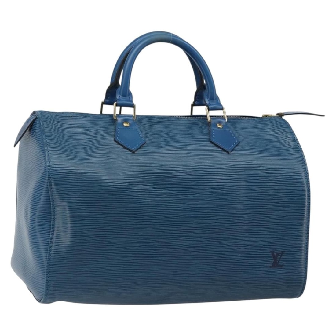 Louis Vuitton M43005 Speedy 30 Epi Leather Handbag Toledo Blue: Louis Vuitton M43005 Speedy 30 Epi Leather Handbag Toledo Blue Louis Vuitton Epi Speedy 30 handbag in Toledo Blue Epi leather. Made in France, this women's handbag is offered as the item only, without