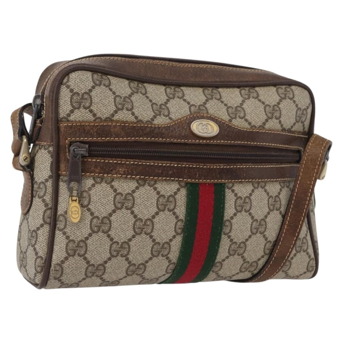 Gucci 001 3654 5 GG Supreme Sherry Web PVC shoulder bag: Gucci 001 3654 5 GG Supreme Sherry Web PVC shoulder bag Gucci GG Supreme Web Sherry Line shoulder bag in beige and gold, made in Italy from PVC leather and GG canvas. This women's bag measures approxi
