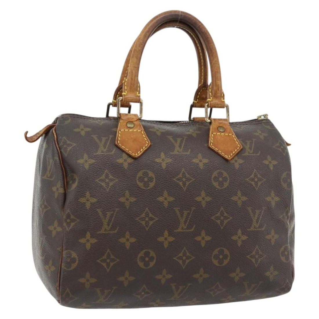 Louis Vuitton M41528 Speedy 25 Monogram Canvas Handbag: Louis Vuitton M41528 Speedy 25 Monogram Canvas Handbag Louis Vuitton Speedy 25 handbag in Monogram canvas, made in France. This women's handbag is a heavily used piece with notable wear throughout, in
