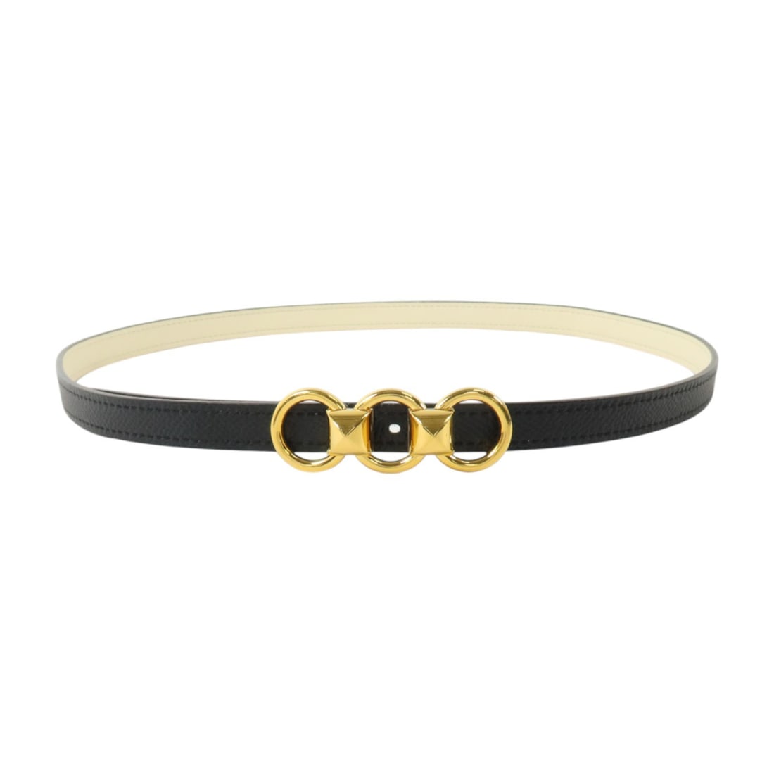 Hermes Boucleries Womens Belt Black Epsom Calfskin Size 70: Hermes Boucleries Womens Belt Black Epsom Calfskin Size 70 A Hermes women's belt in black Epsom and calfskin (cowhide) with gold-tone hardware. The belt is size 70 and is described as being in AB Very