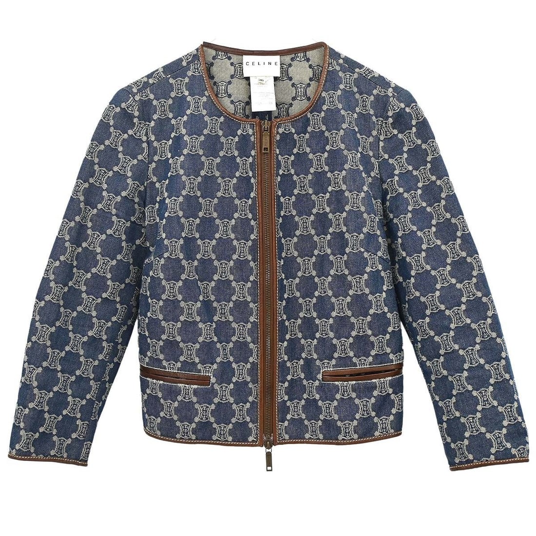 CELINE Macadam Collarless Blue Denim Jacket EU 36 (1 of 16)