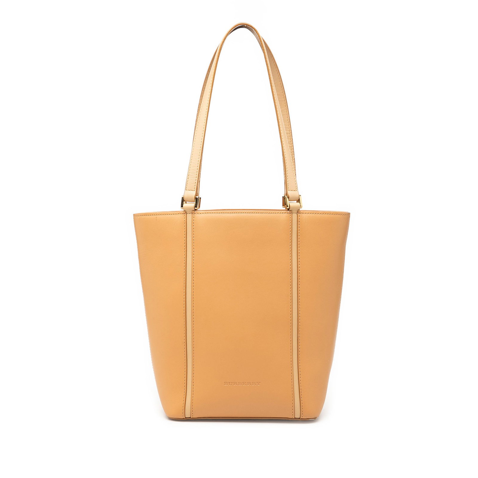Brown Leather Tote Bag Burberry Leather Tote (1 of 6)