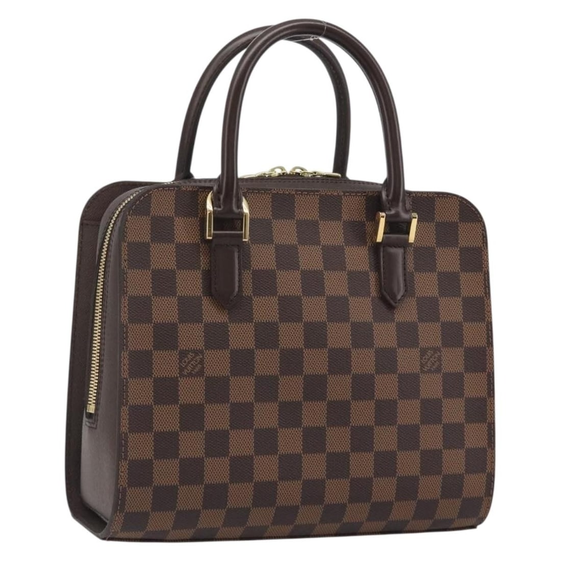 Louis Vuitton Triana N51155 Damier Ebene Canvas Handbag: Louis Vuitton Triana N51155 Damier Ebene Canvas Handbag Louis Vuitton Triana handbag in Damier Ebene canvas with a structured silhouette and included dust bag. Made in France, this women's handbag is 