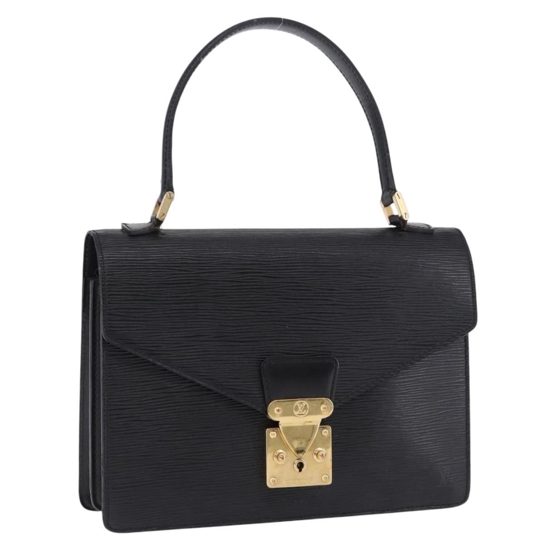 Louis Vuitton M52132 Concorde Epi Leather Handbag Black: Louis Vuitton M52132 Concorde Epi Leather Handbag Black Louis Vuitton Concorde handbag in black Epi leather. This women's bag was made in France and includes only the photographed item; the item box a