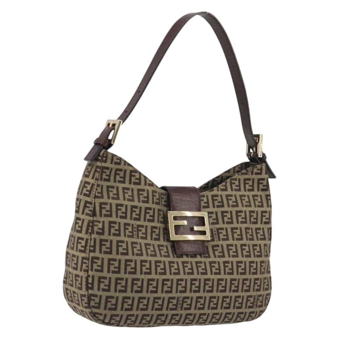 FENDI Beige Gold Zucchino Canvas Womens Handbag: FENDI Beige Gold Zucchino Canvas Womens Handbag Fendi hand bag in beige and gold Zucchino canvas, made in Italy. This women's bag has a heavily used condition with visible wear throughout, including l
