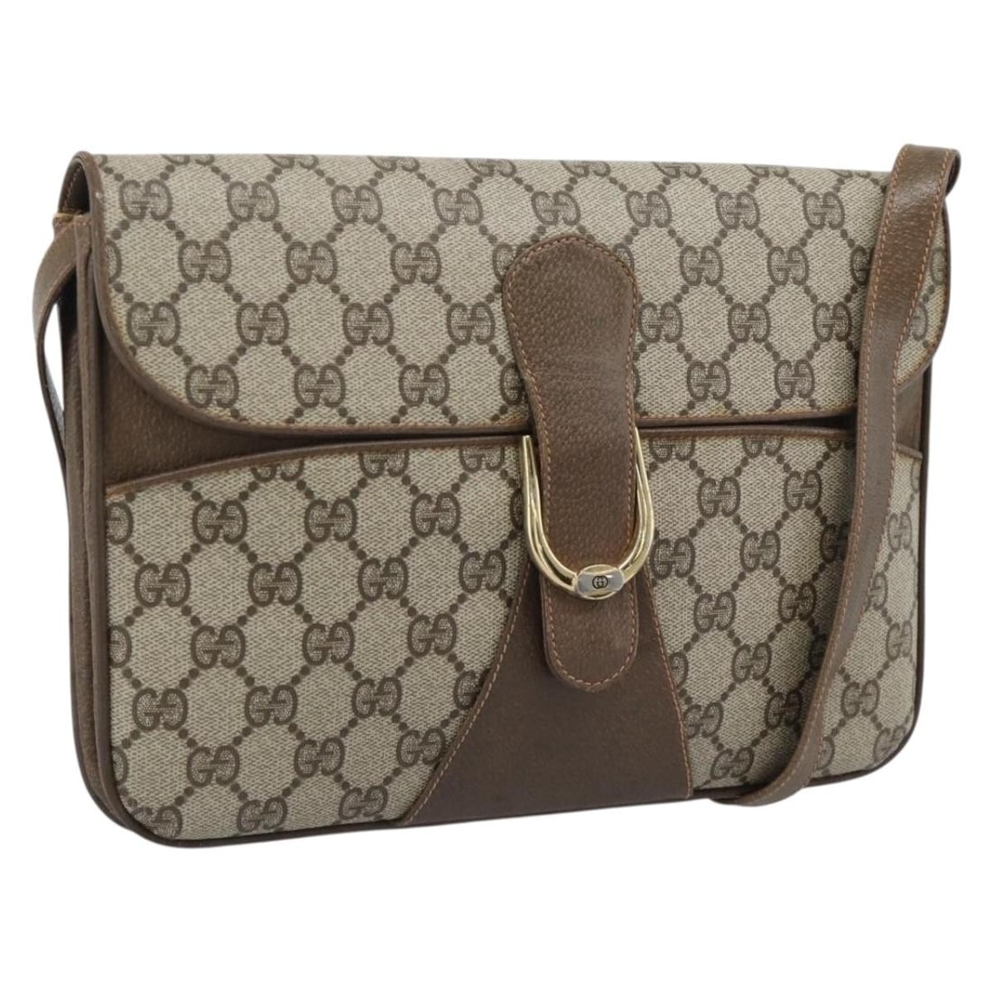 Gucci 904 23 025 GG Supreme PVC Leather Shoulder Bag Beige: Gucci 904 23 025 GG Supreme PVC Leather Shoulder Bag Beige Authentic Gucci GG Supreme shoulder bag in beige PVC leather with gold-tone accents. This women's bag features a slim profile and shoulder st